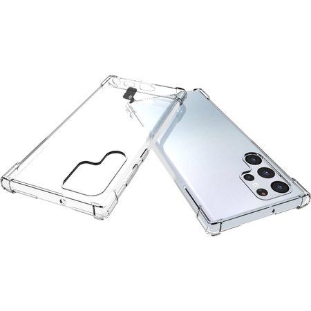 Etui + 2x folia + obiektyw Bizon Case Clear Pack do Galaxy S22 Ultra, przezroczyste
