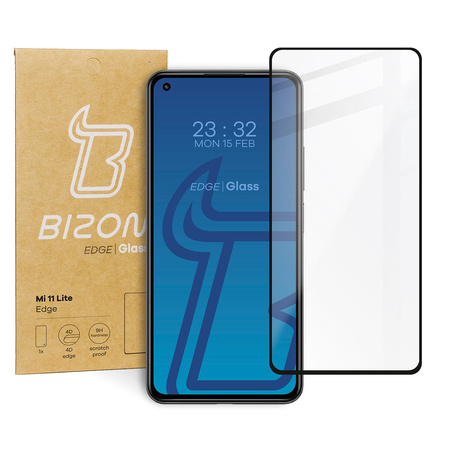 Szkło hartowane Bizon Glass Edge do Xiaomi Mi 11 Lite / 5G / 5G NE, czarne