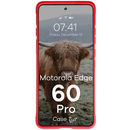 Pancerne etui Bizon Case Tur do Motorola Edge 60 Pro, czerwone