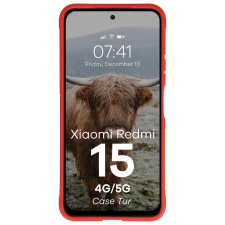 Pancerne etui Bizon Case Tur do Xiaomi Redmi 15 4G / 5G, czerwone