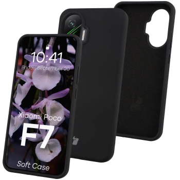 Silikonowe etui Bizon Soft Case do Xiaomi POCO F7, czarne