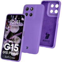 Silikonowe etui Bizon Soft Case do Motorola Moto G15 / G15 Power, fioletowe