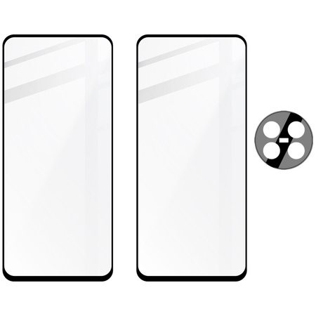 2x Szkło hartowane z ramką + szybka na aparat Bizon Edge 2 Pack do Realme 12/12x