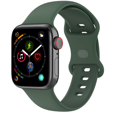 Pasek Bizon Strap Watch Silicone S do Apple Watch 44/45/46/49 mm, ciemnozielony