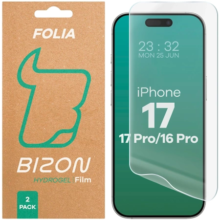 Folia hydrożelowa na ekran Bizon Glass Hydrogel Front do iPhone 16 Pro, 2 sztuki