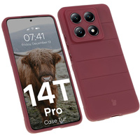 Pancerne etui Bizon Case Tur do Xiaomi 14T Pro, burgundowe