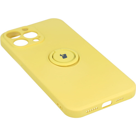 Etui Bizon Case Silicone Ring do iPhone 13 Pro Max, żółte