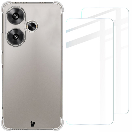 Etui + 2x szkło Bizon Case Clear Pack do Xiaomi Poco F6, przezroczyste