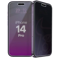 Prywatyzujące szkło hybrydowe Bizon Glass Mule Shadow do iPhone 14 Pro, matowe