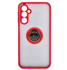 Etui z uchwytem na palec Bizon Case Hybrid Ring do Galaxy M34 5G, przydymione z czerwoną ramką