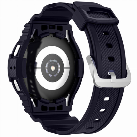 Etui z paskiem Bizon Strap + Case Watch Action do Galaxy Watch 4 / 5 44 mm, granatowe