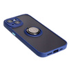 Etui z uchwytem na palec Bizon Case Hybrid Ring do iPhone 15, przydymione z granatową ramką