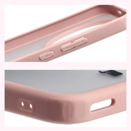 Etui Bizon Case Angelo do Honor Magic8 Lite, półprzezroczyste z jasnoróżową ramką