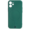 Etui Bizon Case Silicone Magnetic Sq do iPhone 12 Mini, ciemnozielone