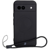 Silikonowe etui z pierścieniem magnetycznym Bizon Case Silicone Magnetic Sq do Google Pixel 8a, czarne
