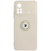 Etui Bizon Case Silicone Ring do Xiaomi Poco X4 Pro 5G, beżowe
