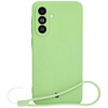 Silikonowe etui z pierścieniem magnetycznym Bizon Case Silicone Magnetic Sq do Galaxy A36 5G, jasnozielone