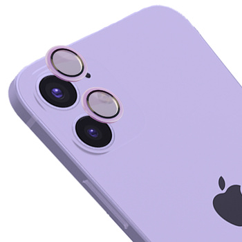 Szkło na aparat z aplikatorem Bizon Glass Snap Lens do iPhone 12 /12 Mini/11, 1 zestaw, fioletowa ramka