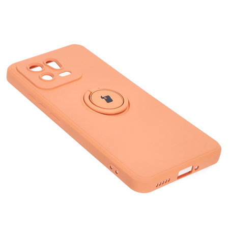 Etui Bizon Case Silicone Ring Sq do Xiaomi 13, pomarańczowe