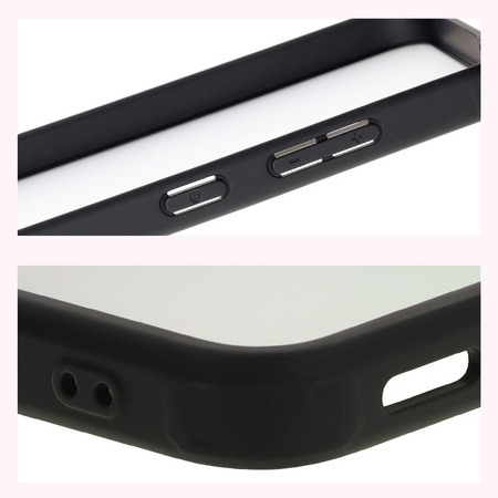 Etui Bizon Case Angelo do Galaxy S25 Plus, półprzezroczyste z czarną ramką