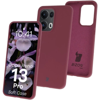 Silikonowe etui Bizon Soft Case do Oppo Reno13 Pro, ciemnofioletowe