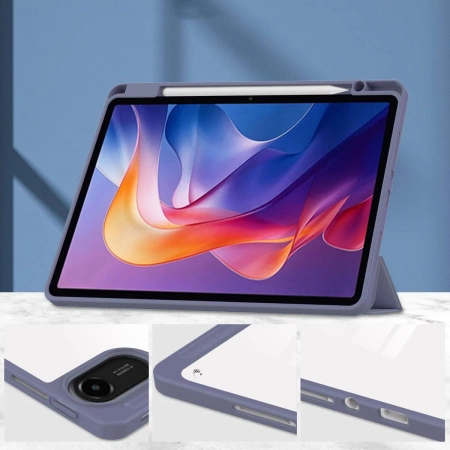 Etui z klapką Bizon Case Tab Clear Matt do Xiaomi Redmi Pad 2, lawendowe