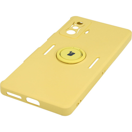 Etui Bizon Case Silicone Ring do Xiaomi Poco F4 GT, żółte