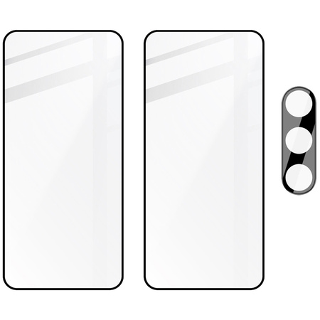 2x Szkło hartowane z ramką + szybka na aparat Bizon Edge 2 Pack do Galaxy S24 FE