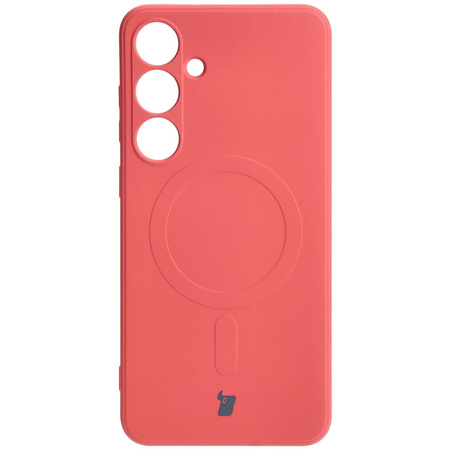 Etui Bizon Case Silicone Magnetic Sq do Galaxy S24 Plus, brudny róż