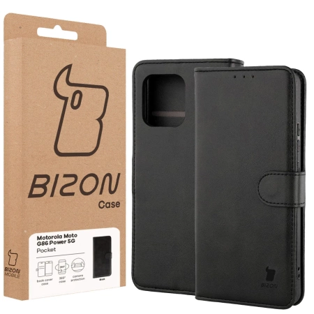 Etui z klapką Bizon Case Pocket do Motorola Moto G86 Power 5G, czarne