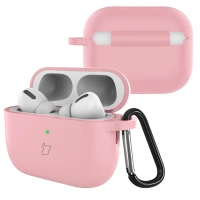 Silikonowe etui z karabińczykiem Bizon Case Headphone Silicone do AirPods 4, jasnozielone