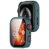 Etui ze szkłem do zegarka Bizon Case+Glass Watch do Huawei Watch Fit 4 Pro, zielone