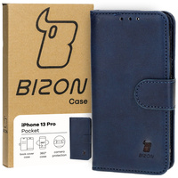 Etui z klapką Bizon Case Pocket do iPhone 13 Pro, granatowe