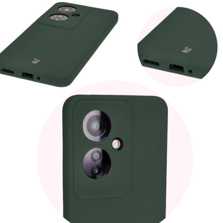 Silikonowe etui Bizon Soft Case do Oppo Reno11 F 5G, ciemnozielone
