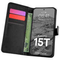 Etui z klapką Bizon Case Pocket do Xiaomi 15T, czarne