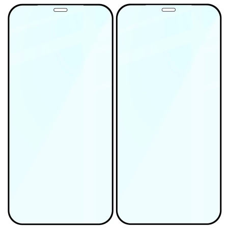 Szkło hartowane Bizon Glass Edge Duo do iPhone 12 / 12 Pro, czarna ramka, 2 sztuki