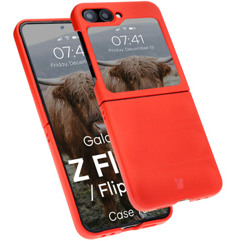 Pancerne etui Bizon Case Tur do Galaxy Z Flip6, czerwone