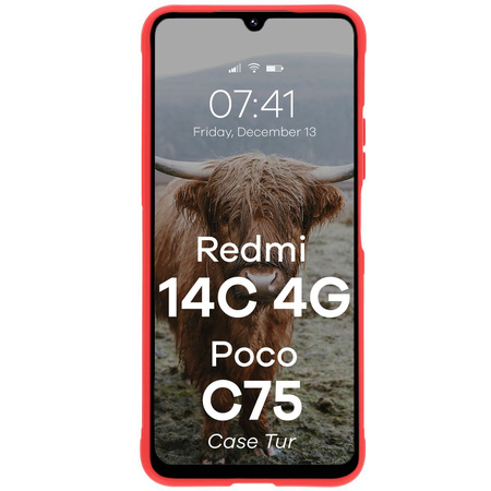 Pancerne etui Bizon Case Tur do Xiaomi Redmi 14C 4G / POCO C75, czerwone
