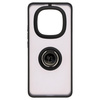 Etui z uchwytem na palec Bizon Case Hybrid Ring do Xiaomi Redmi Note 14 Pro Plus 5G, przydymione z czarną ramką