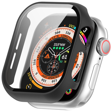 Etui ze szkłem do zegarka Bizon Case+Glass Watch do Apple Watch 10 42mm, czarne