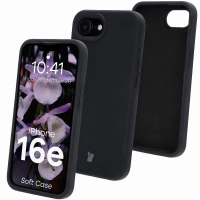 Silikonowe etui Bizon Soft Case do iPhone 16e, czarne