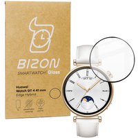 Szkło hybrydowe Bizon Glass Watch Edge Hybrid dla Huawei Watch GT 4 41 mm, czarne