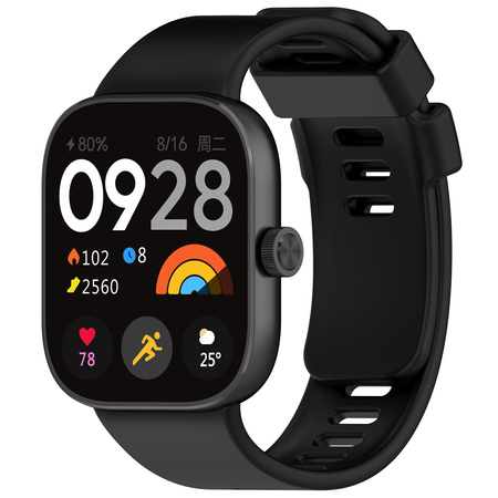 Pasek Bizon Strap Watch Silicone B do Redmi Watch 4 / Xiaomi Smart Band 9 Pro / 8 Pro, czarny