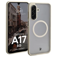 Etui z pierścieniem magnetycznym Bizon Case MatteO do Galaxy A17 5G, przydymione-beżowe