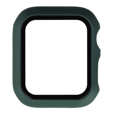 Etui ze szkłem do zegarka Bizon Case Watch Adamo do Apple Watch SE 3 / SE 2 / SE / 6 / 5 / 4 (40 mm), matowe ciemnozielone