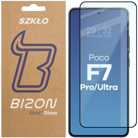 Szkło hartowane Bizon Glass Edge 2 do Galaxy S25 Ultra, czarna ramka