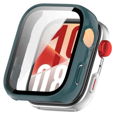 Etui ze szkłem do zegarka Bizon Case Watch Adamo do Huawei Watch Fit 4, zielone