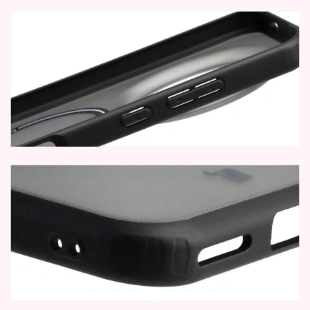 Etui z pierścieniem magnetycznym Bizon Case MatteO do Honor Magic8 Pro, przydymione-czarne