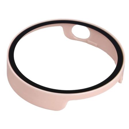 Etui ze szkłem do zegarka Bizon Case Watch Adamo do Xiaomi Watch S4 41 mm, różowe