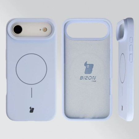Silikonowe etui z pierścieniem magnetycznym Bizon Soft Case Magnetic do iPhone Air, błękitne